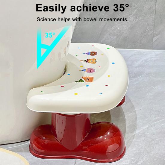 Toilet Stool Adults Squatting Toilet Stool with Anti-Slip Pads PP Plastic Bathroom Step Stool Portable Potty Stool