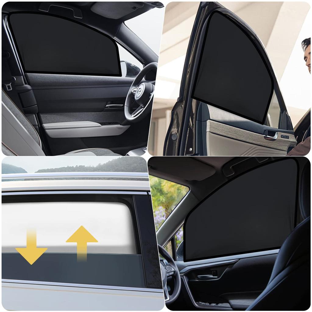 WD&CD Car Curtains, Set of 2, Magnet, Light Blocking, Easy Car Curtain, UV Protection,