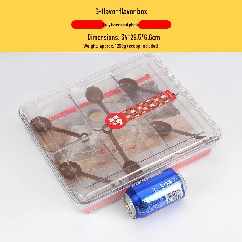 Stainless Steel Seasoning Box Set with Lids - 8-Grid Spice & Ice Powder Display Box