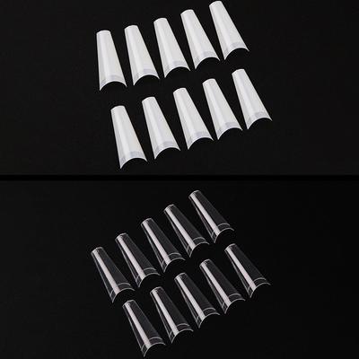 500Pcs/Bag Xxl Extra Long Coffin Nail Tips Half Cover Press Clear Fake Nails