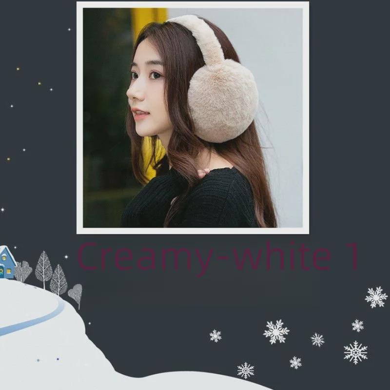 Süße koreanische faltbare Ohrenschützer: Warmes Kaninchenfell-Imitat für Herbst/Winter, Unisex-Design.