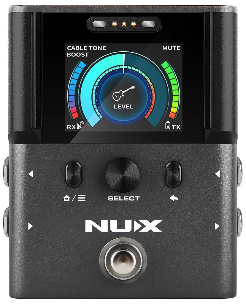 NUX GHz digital wireless system for low latency High resolution LCD display Junction box function DI OUT 2.4 guitar/bass Built-in tuner/booster 2.5ms