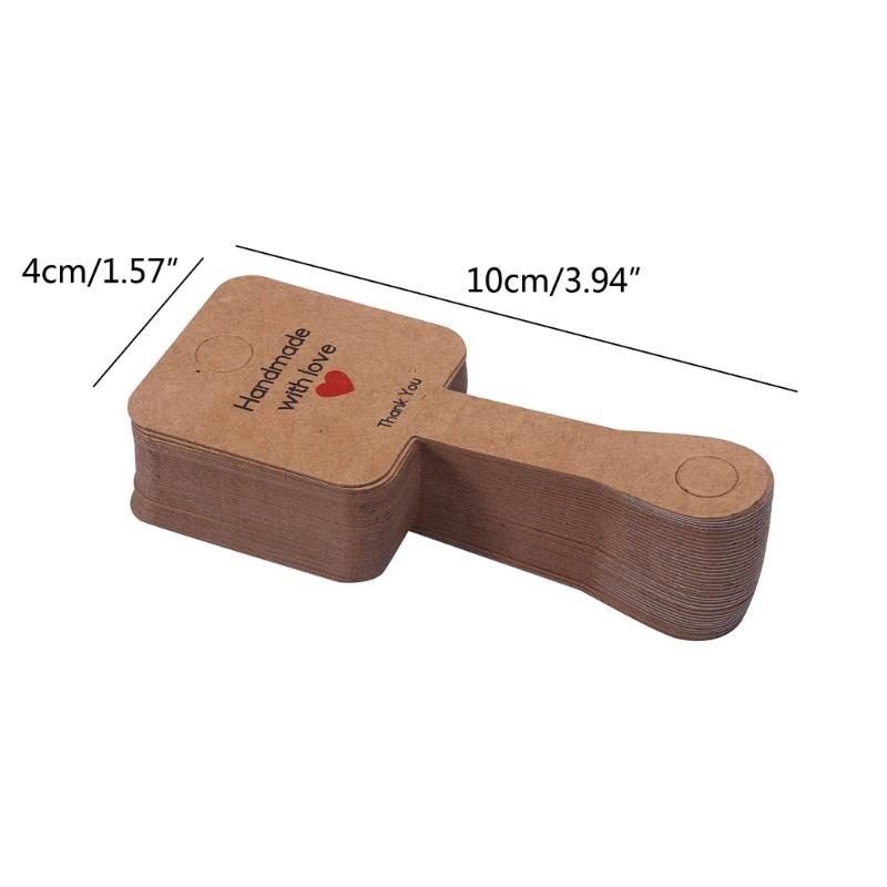 100Pcs Handmade Letter Cards Earring Holder Cards Self Adhesive Jewelry Packaging Card Small Products Display Cards