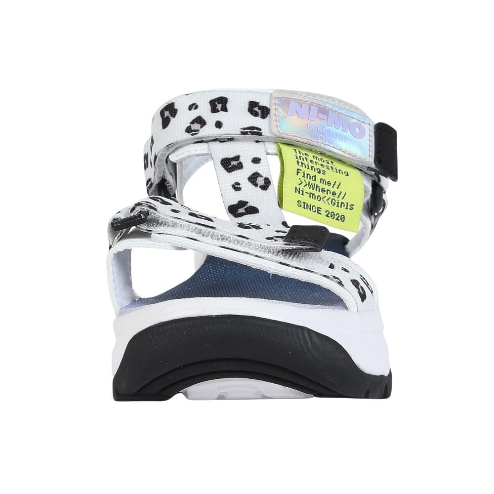 Sandales NM J129 Filles cm 2E [Moonstar] Blanc/Animal 22.0