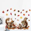 Maple Leaf Squirrel Wall Sticker - Removable Self-Adhesive Art for Living Room, Bedroom, Entrance, or Cabinet (MLC109)