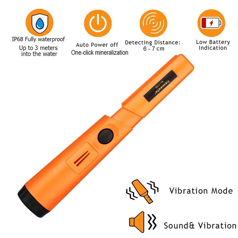 Tragbarer TC-110 Metalldetektor Pointer Pinpoint GP-Pointer Handmetalldetektor Positionierungsstangendetektor IP68 Wasserdicht