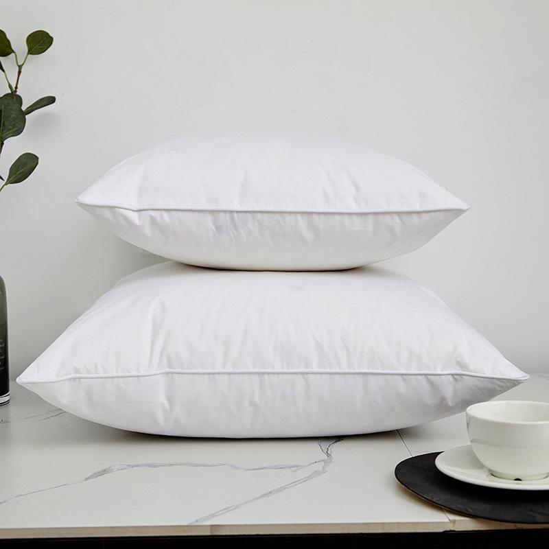 1PC White Pillow Cover Goose Feather Down Pillows Neck Pillows for Sleeping Neck Protection Solid Pure Cushion Cotton Shell Soft