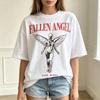 Modny Unisex Upadły Anioł Casualowa Koszulka Regularny Krój Bawełna Krótki Rękaw Ciemny Anioł Streetwear Dżinsowe Szorty Codzienna Koszulka