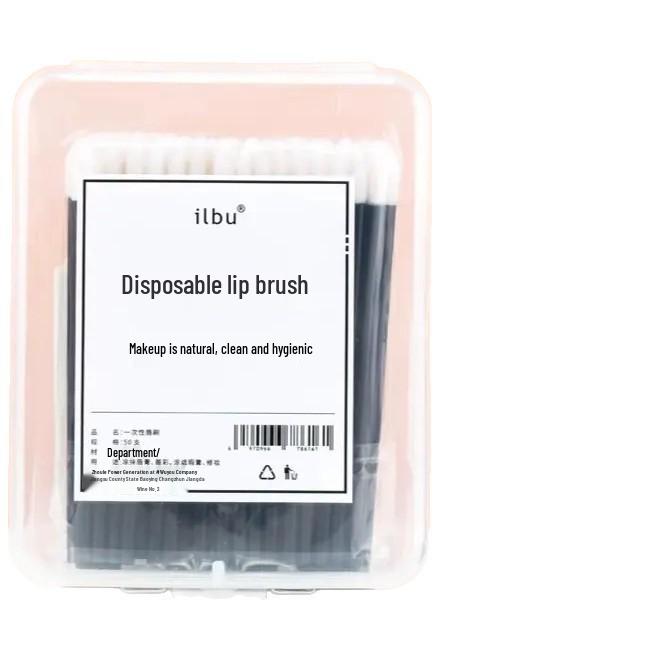 **Přenosný jednorázový štětec na rty**: Plochá vatová tyčinka pro aplikaci rtěnky, barvy na rty a lesku**