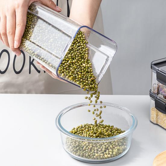 Uzavřená plechovka Transparentní velkokapacitní PP viditelná nádoba na skladování potravin pro domácnost