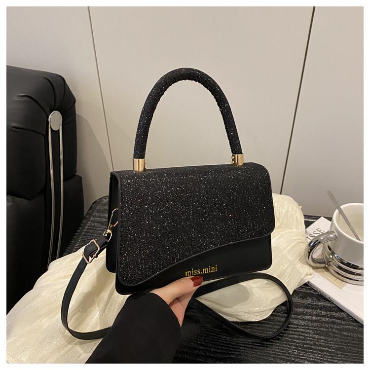 Pu Material Small Shoulder Bag For Daily Use With Letter Printed Glossy Material