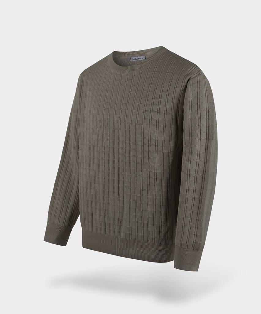 BIRBANTE Washable Cotton Square Round Knit - Dark Beige