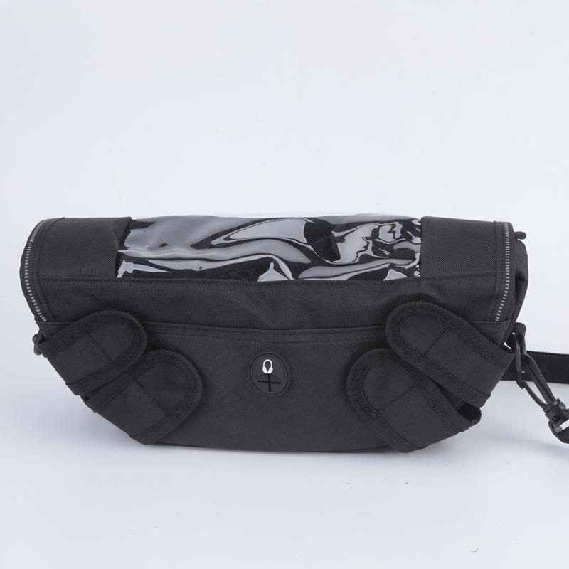Clear Display Window Handlebar Bag for Motorcyclists, Soft Fabric Storage Pouch for Small Items, Route Checks, and Casual Short Trips