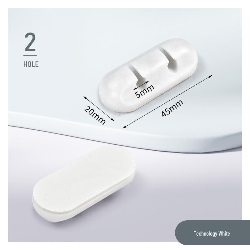 Multi-Hole Self-Adhesive Cable Organizer and Power Cord Holder