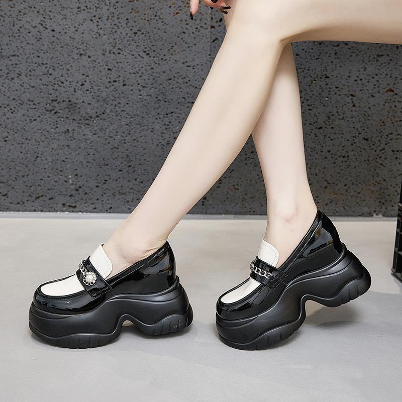 Fashion 9cm New Microfiber Leather Summer High Brand Spring Autumn Platform Wedge Women Chunky Sneaker Pumps Fashion Pumps Shoes