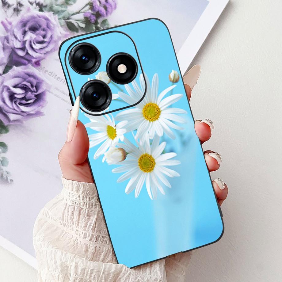 Luxury Matte Silicone Soft Case For Tecno Spark 10c 10 Pro Spark10 4G 5G KI5k KI5q KI7 KI8 Capa Flower Loving Heart Bowknot Etui