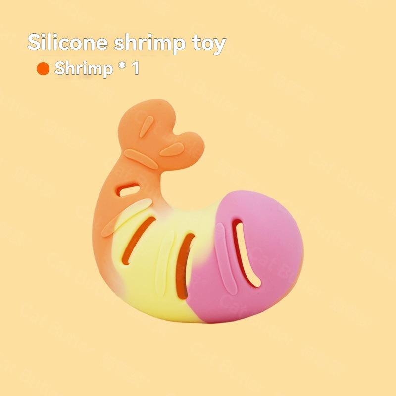 

Cat toys, a stress relieving tool made of silicone shrimp, leak feeding toys, cat teeth grinding and cleaning, cat teasing stick