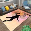 Basketball Player Silhouette Dunk Design Carpet with Hoop Art Style Suitable for use as an anti-slip for living room bedroom sofas