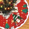 Santa Claus Snowflakes Christmas Tree Skirt 35 inch Flannel Xmas Tree Skirt Collar Soft Christmas Decoration