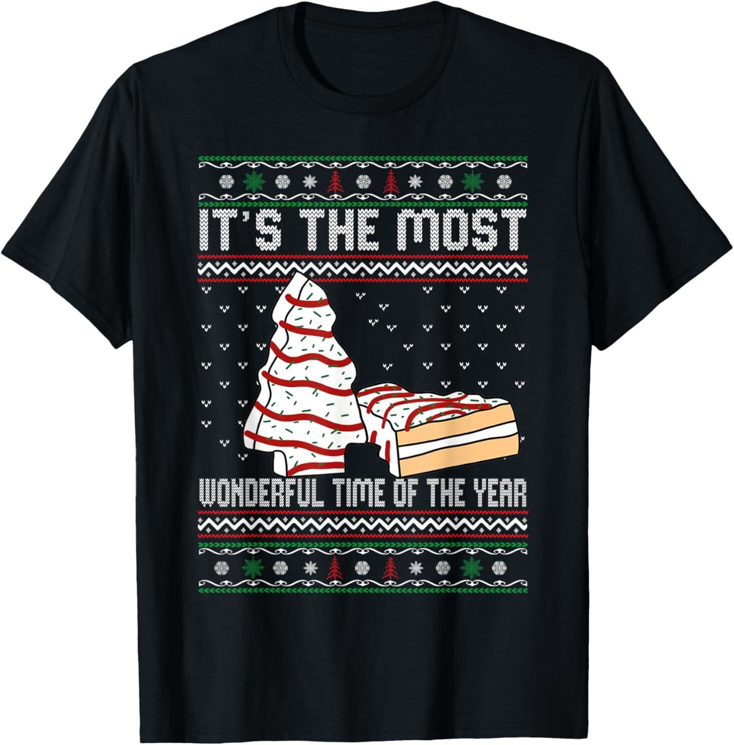Its The Most Wonderful Time Of The Year Christmas tree cake T-Shirt Mens Womens Tees Top S