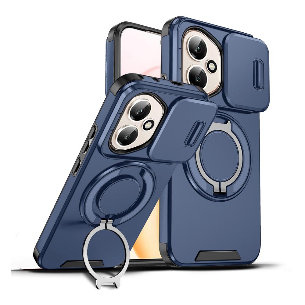 KEYSION 360° Ringständer Handyhülle für HONOR 400 Pro 5G Schiebkamera Schutz Magnetische Stoßfeste Rückabdeckung für Honor 400 5G