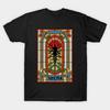 Men Black Print T-shirt Vecna Door Roses No-Cut Transfer Paper Print Cotton Tshirt