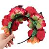 Trendy Bohemian Floral Crown Hair Hoop Faux Floral Cosplay Fairy Headband  Women Girls