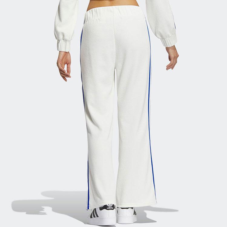 adidas Originals Trefoil Three-Stripe Colorblock Knit Straight Leg Track Pants Women White IY7121
