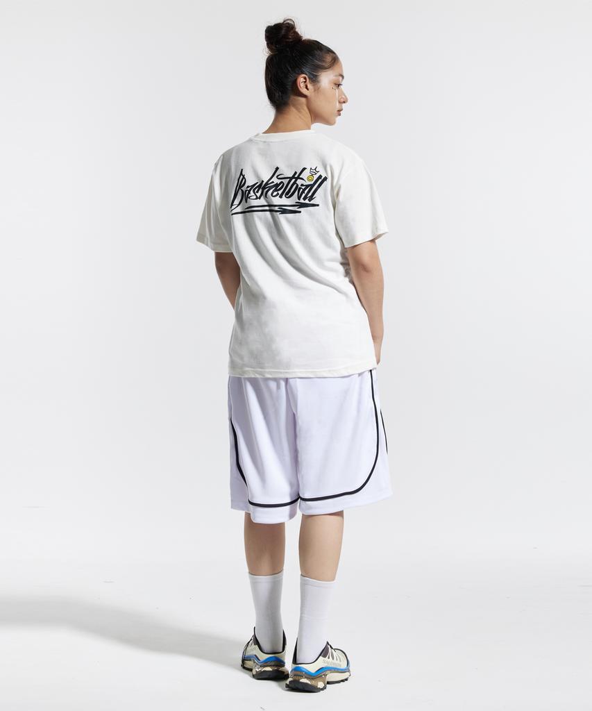 CREAM SODA LAB Basketball Short Sleeve T-Shirt Oversized Ivory Black