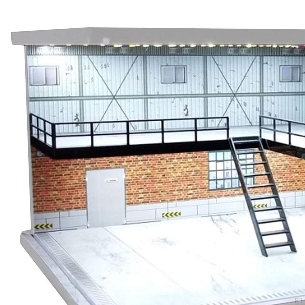 1/64 1/36 1/32 Car Diorama Scene with Lighted Storage for Diecast Collection