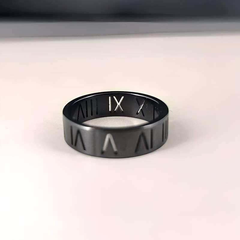 Niche Diamond-Set Titanium Steel Couple Ring - High-End Luxury Jewelry