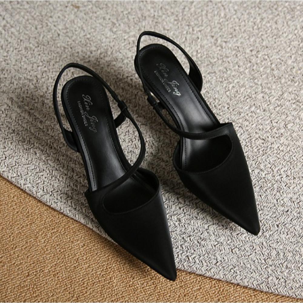 Hollow Pointed High-heeled Sandals for Women Summer New Thin Heel Hollow Sandals with A Straight Strap Fashion Women's Shoes
