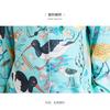 Womens Lightweight Silk-Feel Pajama Set With Floral Print Long Sleeve Top Pants Home Wear Or Casual Outdoors