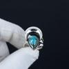 Blue Copper Turquoise Adjustable 925 Sterling Silver Ring - Fits US Sizes 6 to 10 - Handmade Boho Jewelry for Women & Men, Valentine Gifts