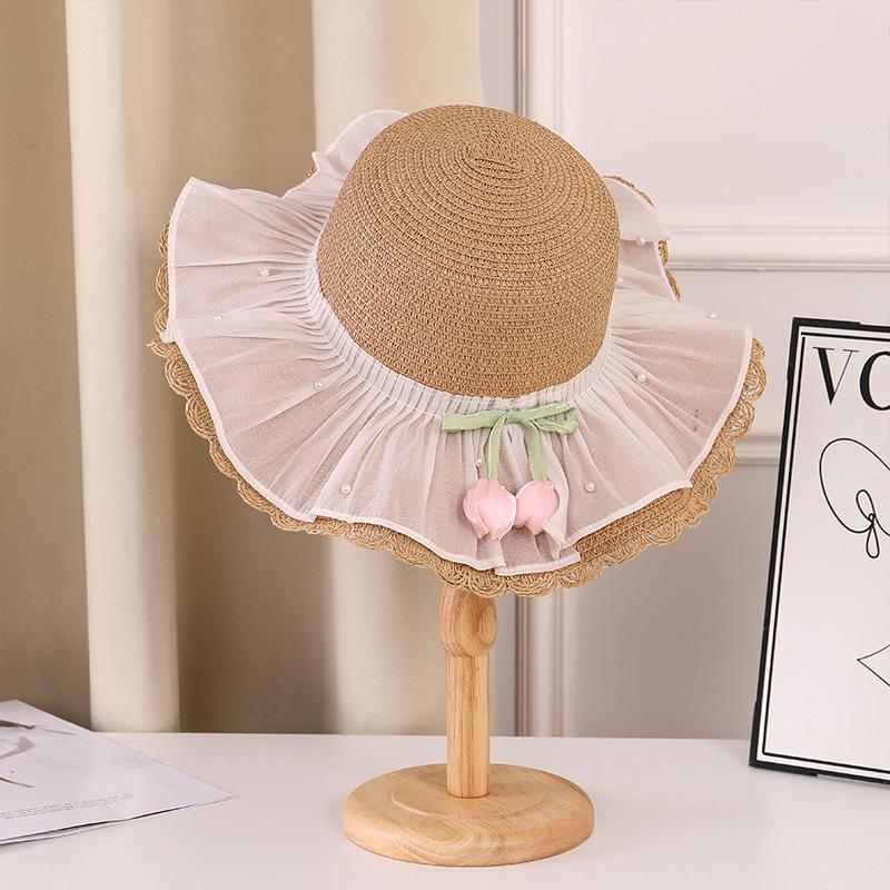 

Соломенная шляпа с кружевом и бантом в стиле «морской пляж», женская летняя шляпа с большими полями для защиты от солнца one size хаки