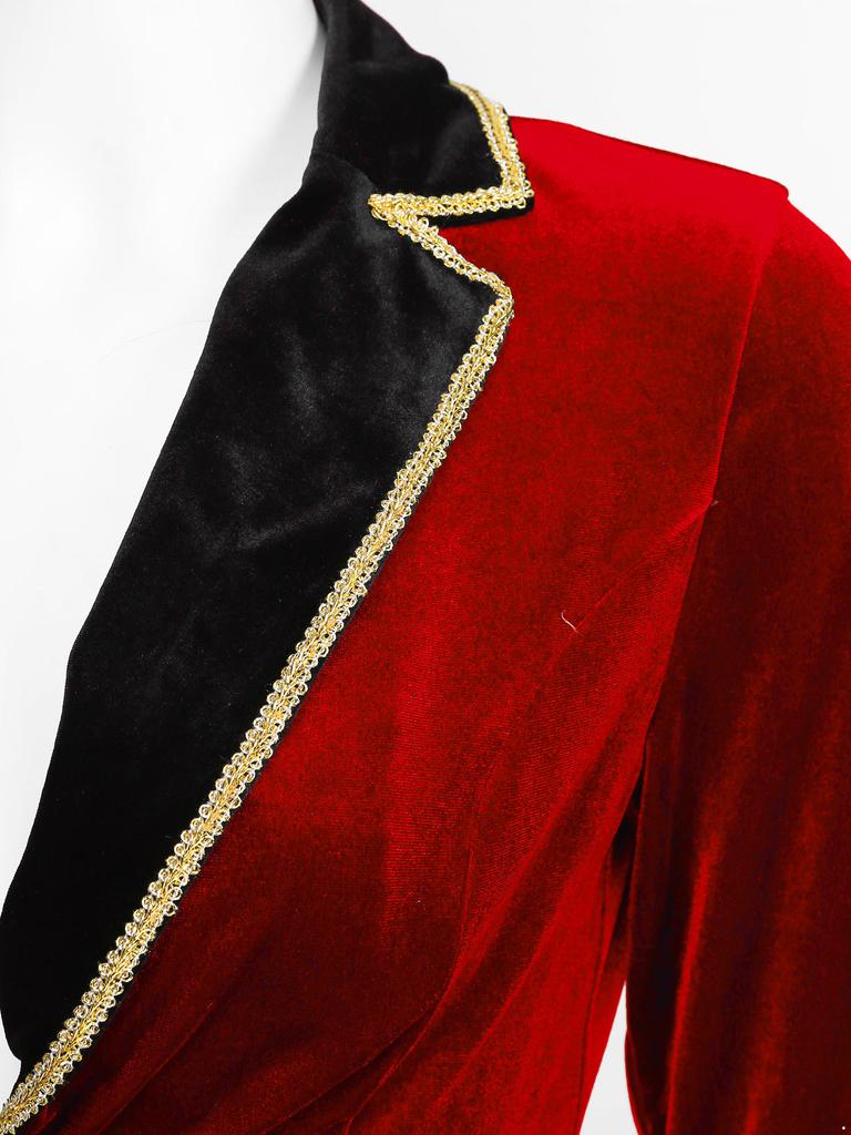 Cappotto da donna in velluto con code di rondine, giacca blazer casual a maniche lunghe con bavero, costume per festa di carnevale, cosplay