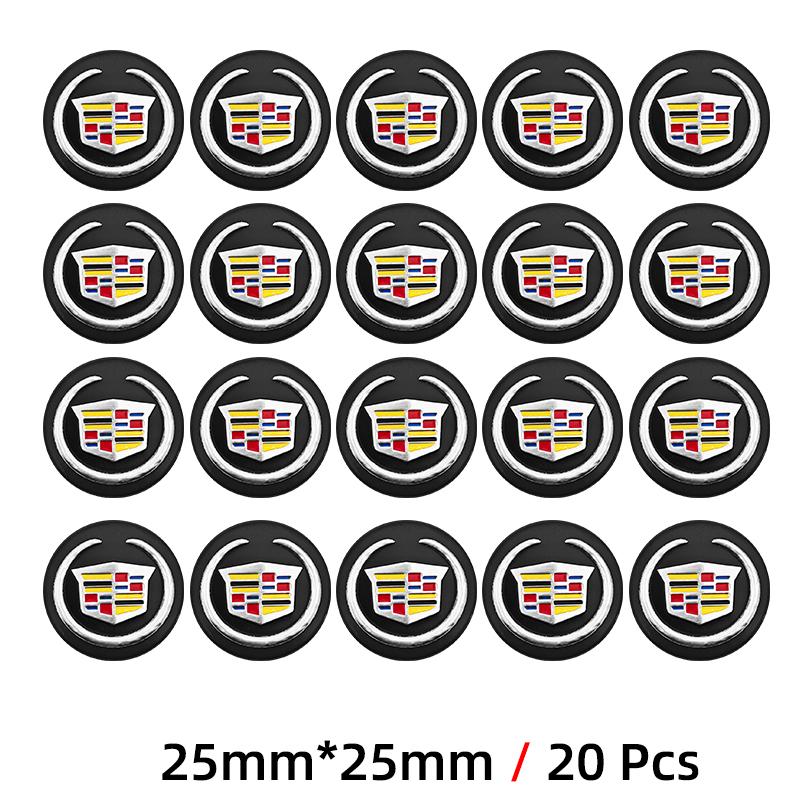 21mm/25mm Car Emblem Insignia Aluminum sticker Key Logo For Cadillac Escalade CTS ATS BLS XLR XTS STS XT4 CT4 XT5 CT5 XT6 CT6