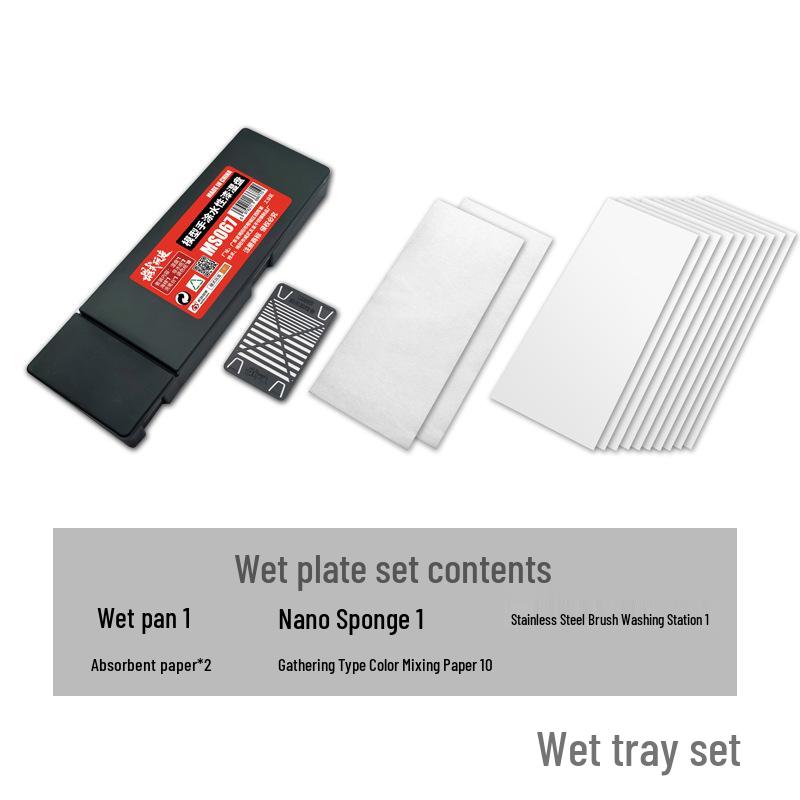 Hand-Painted Wet Palette for Gundam Model Painting - Water-Based Paint Pigment Moisturizing Box MS067
