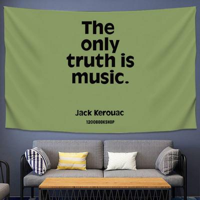 THE ONLY TRUTH IS MUSIC Print Hanging ClothDormitory Renovation Bedroom Headboard Decoration Wall Curtains Tapestries