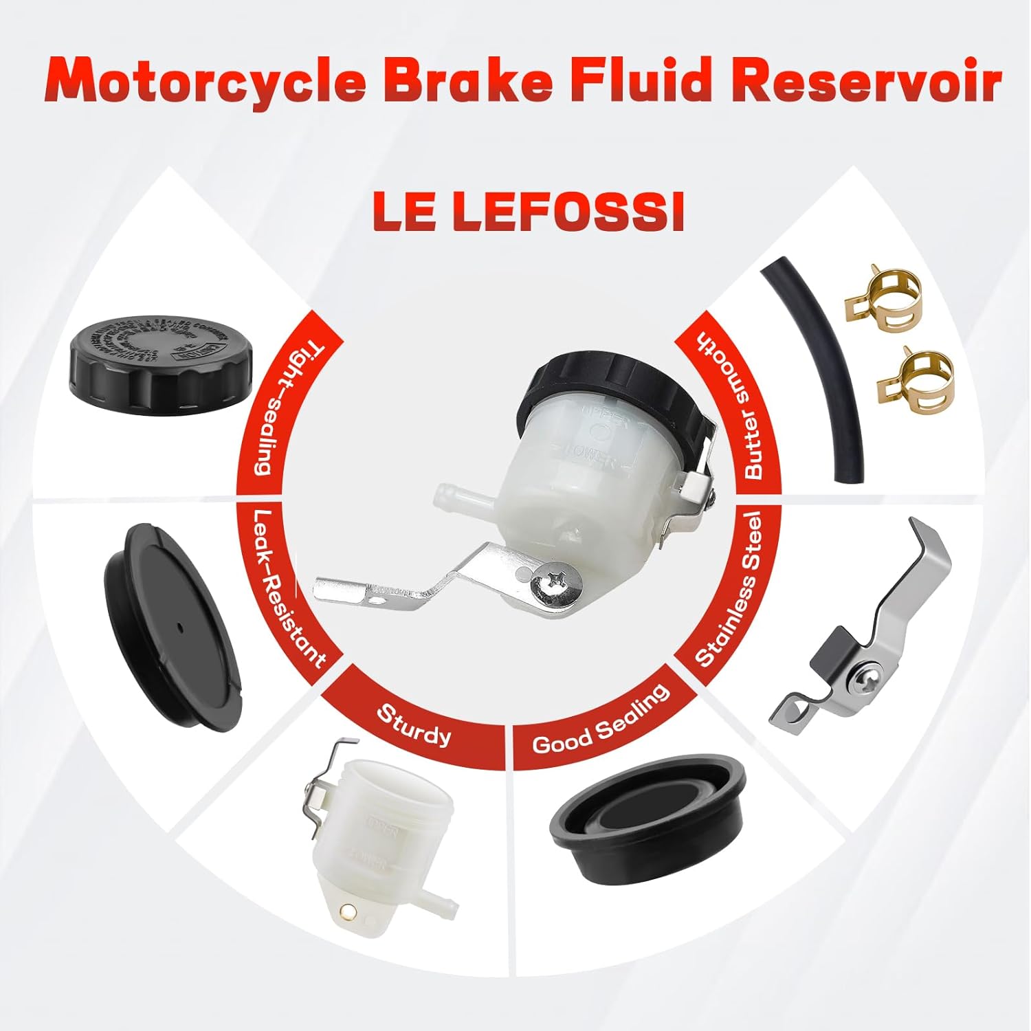 

Motorcycle Front Brake Master Cylinder Brake Pump Tank Oil Cup Fluid Bottle Reservoir w/Bracket Aftermarket Part Compatible with for Suzuki GSXR 600