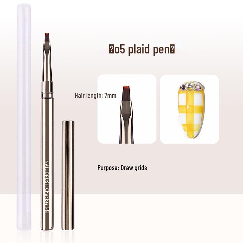 Metal Rod Nail Art Brush Set: Gel Polish, Painting, Flower & Liner Brushes