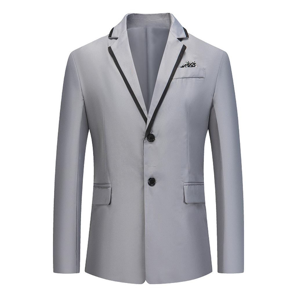 Men's Casual Business Wedding Long Sleeve Buttons Slim Fit Suit Coat Jacket