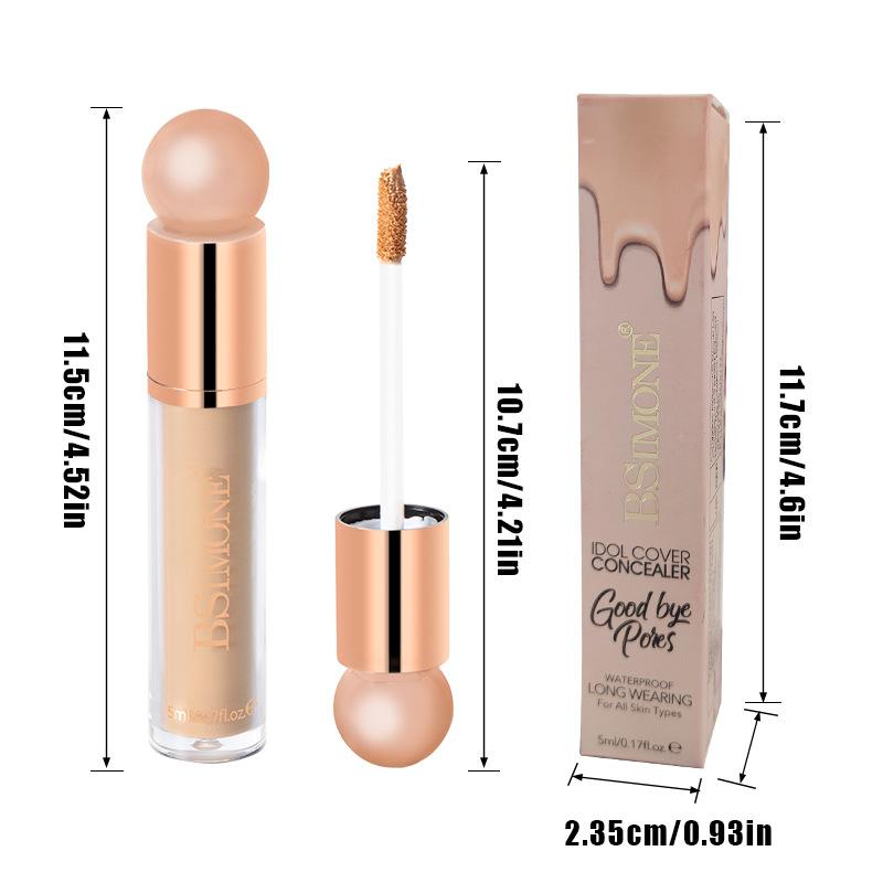 Bsimone 5Ml Full Coverage Liquid Foundation Concealer Covers Under Eye Dark Circles And Blemishes,Long-Lasting Waterproof