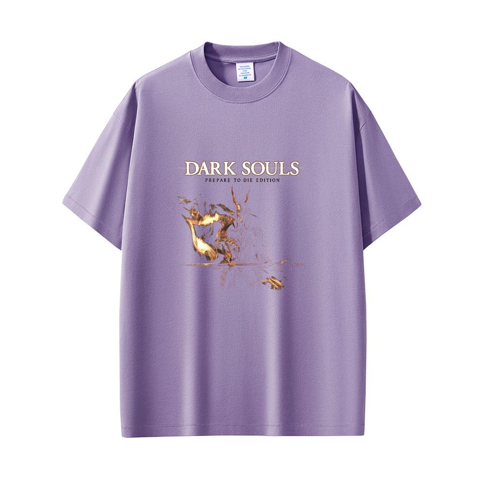 Game Dark Souls Prepare To Die Graphic Tshirt Men Women 90s Vintage Gothic Rock Short Sleeve Male Punk Oversized Crewneck Tees