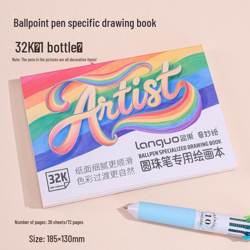 Blue Fruit 60-Color Press-Type Multicolor Ballpoint Pen Set – Ten-Color All-in-One Multifunctional Journal Pen.