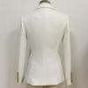 Giacca alla Moda Donna Classico Doppiopetto Bottoni Metallici Leone Blazer