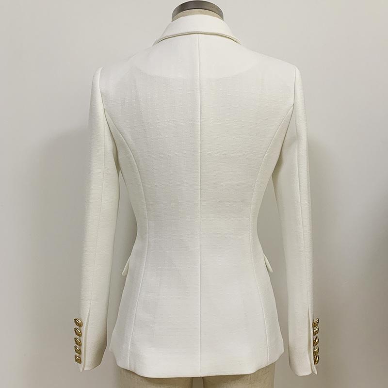Giacca alla Moda Donna Classico Doppiopetto Bottoni Metallici Leone Blazer
