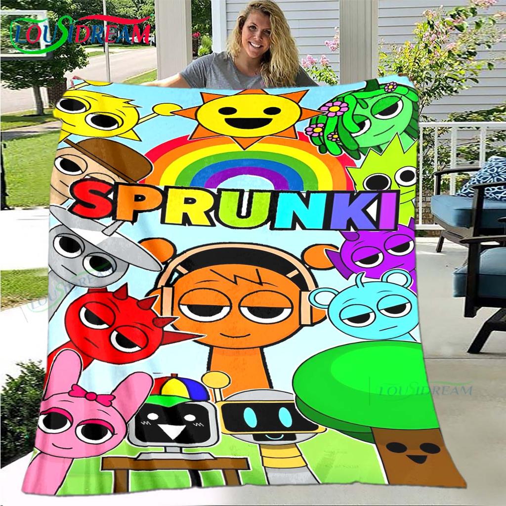 Fashion S-Sprunki Incredibox Game Four Seasons Blanket Sofa Cover Travel Bed Plush Blanket Travel Office Break Blanket Gift