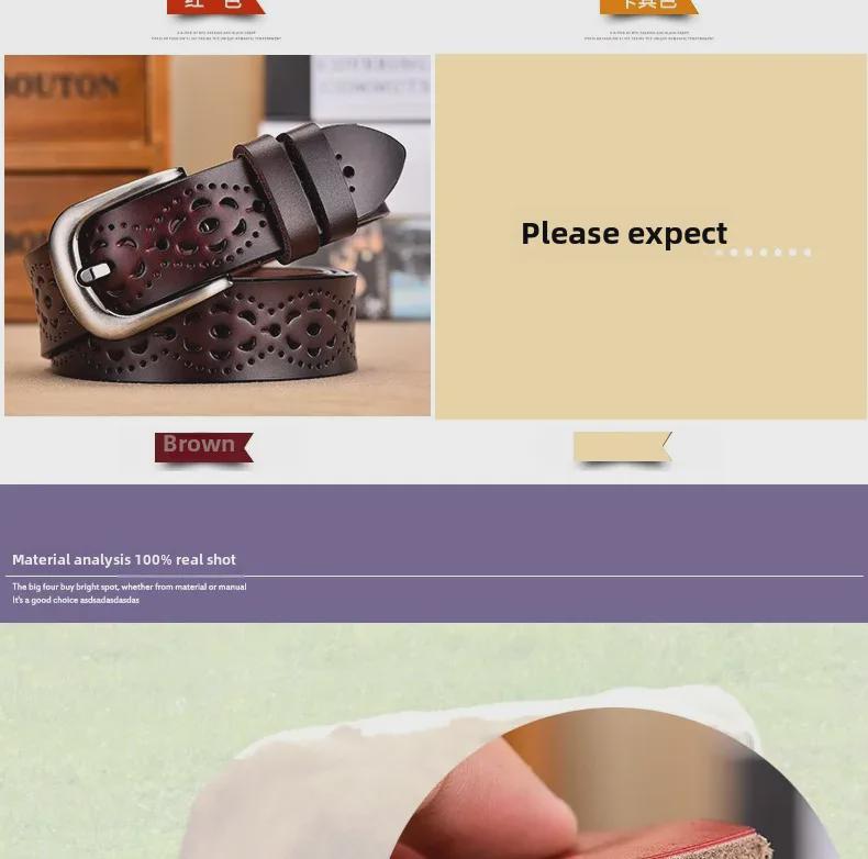 Korean Style Women's Hollow Pin Buckle Leather Belt