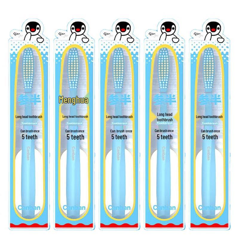 Canban Pingu Ultra-Miękkie Szczoteczki do Zębów z Długą Główką - 5 sztuk